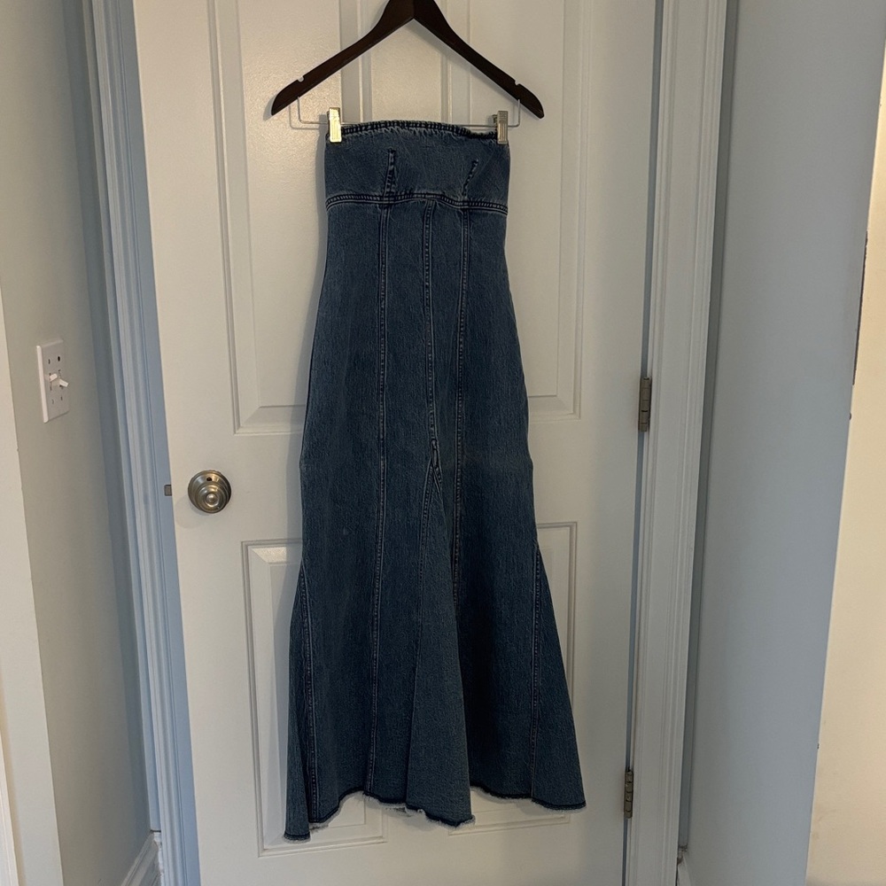 Pilcro Blue Denim Maxi Dress